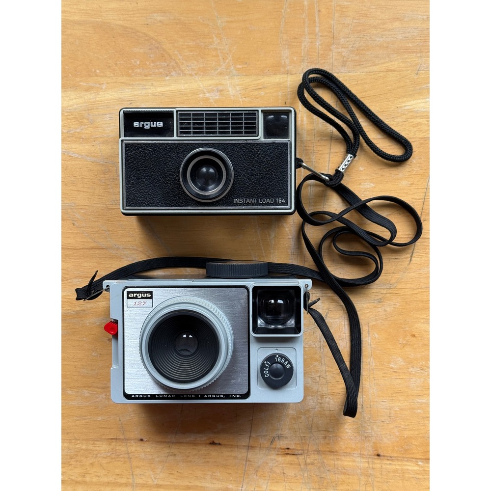 Argus Vintage Camera Lot Instant Load 154 and Argus 127 Lumar Lens Film Cameras